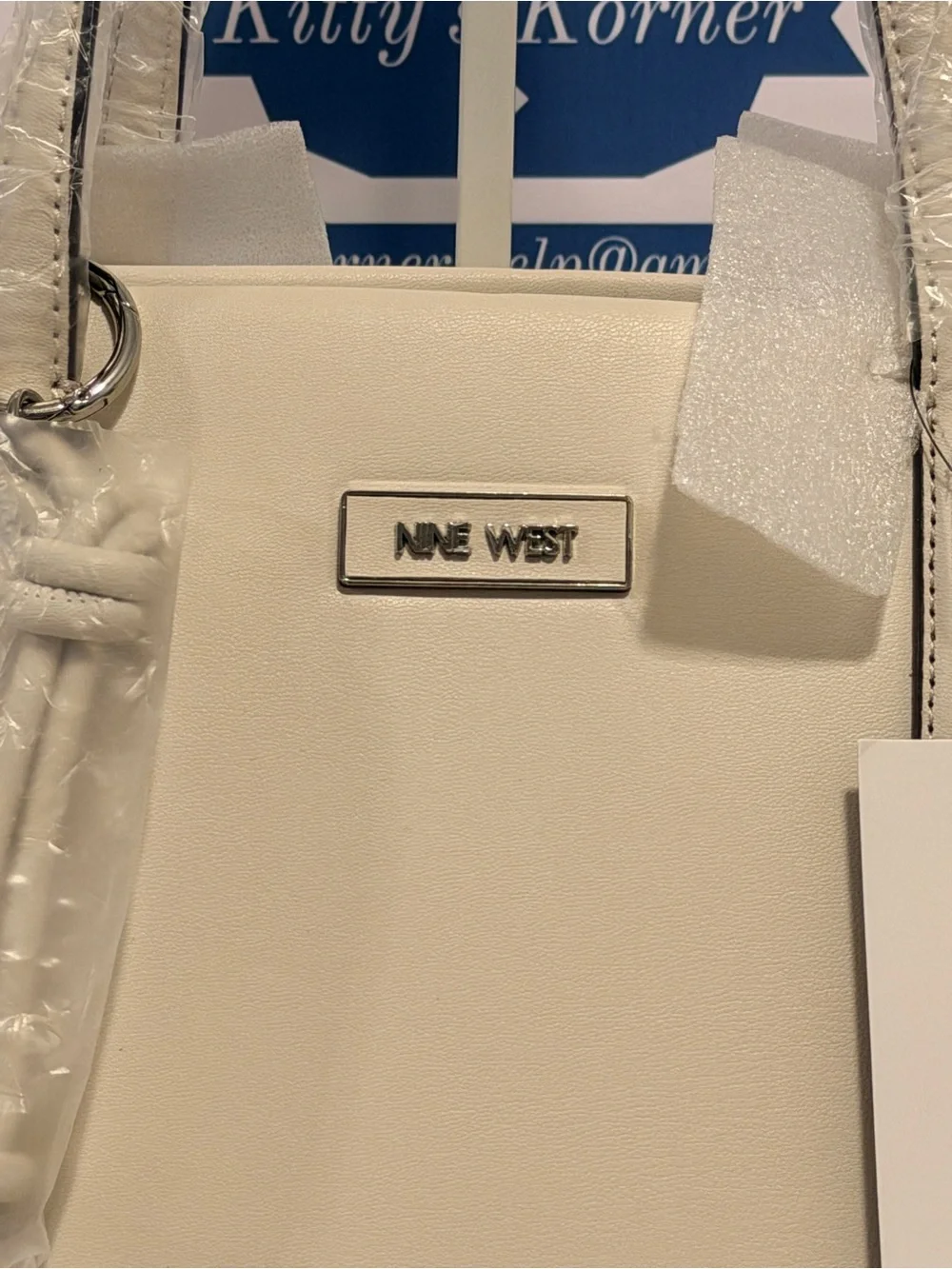 NWT Nine West Off White Eris Tote Bag – Vegan Leather Elegant Women's Handbag